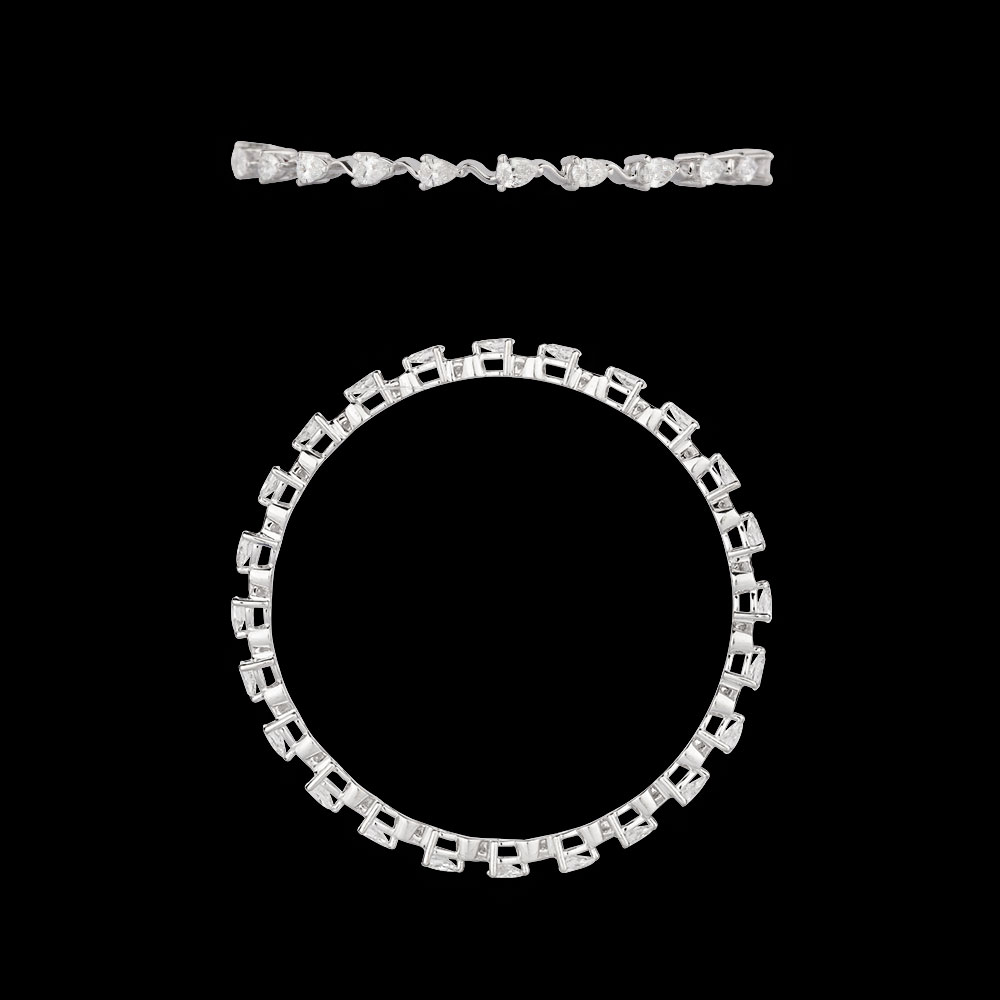 Single Line Bangles – 18K White Gold | Gharenu 11J016282301-1_BLK Single Line Bangles – 18K White Gold | Gharenu 11J016282301-1_BLK