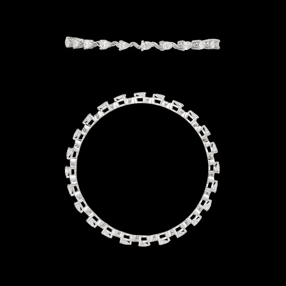 Single Line Bangles – 18K White Gold | Gharenu 11J016292301-1_BLK Single Line Bangles – 18K White Gold | Gharenu 11J016292301-1_BLK