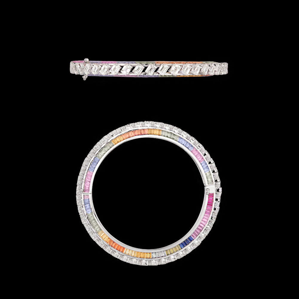 Gemstone Bangles – 18K White Gold | Gharenu GH004BNGNDP7068(B)