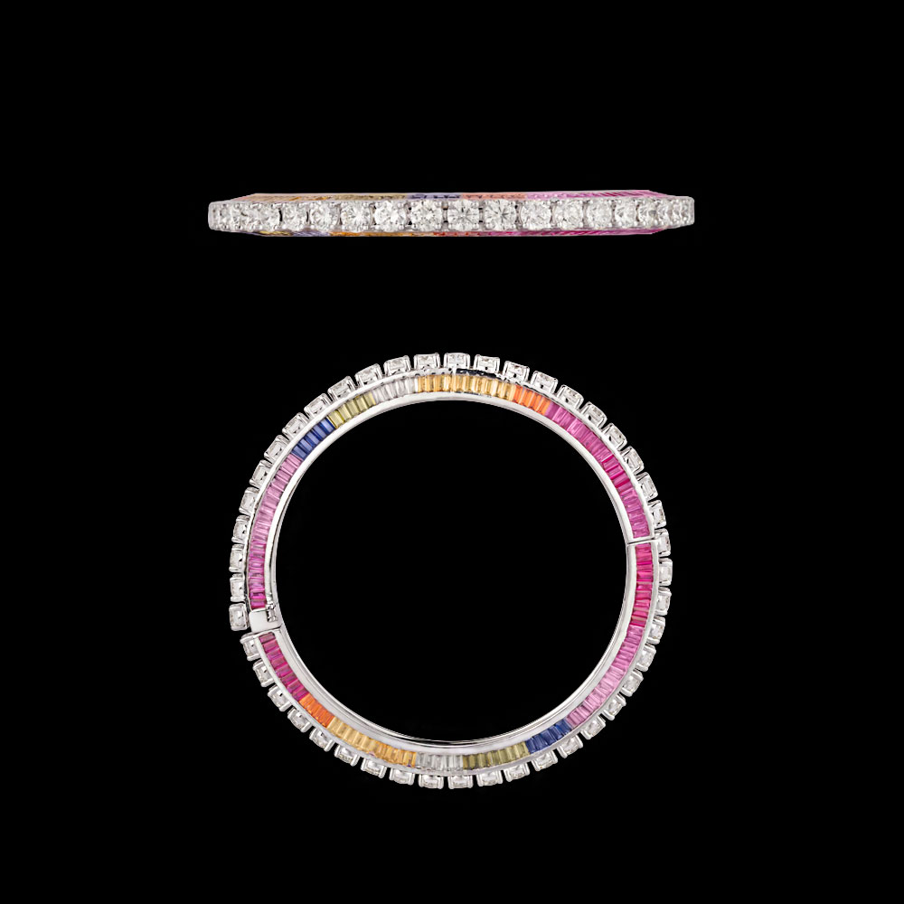 Gemstone Bangles – 18K White Gold | Gharenu GH004BNGNDP7069(B)