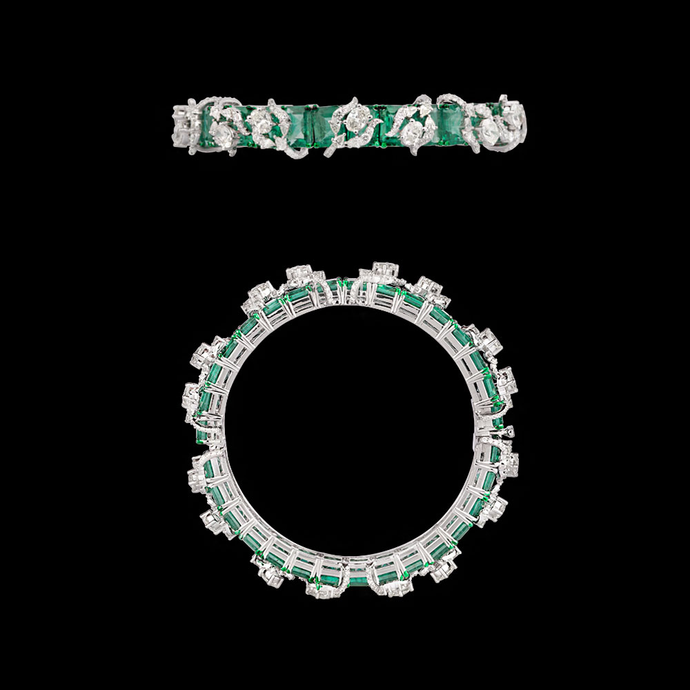 Exclusive Bangles – 14K White Gold | Gharenu GH004BNGNDP7080(E)