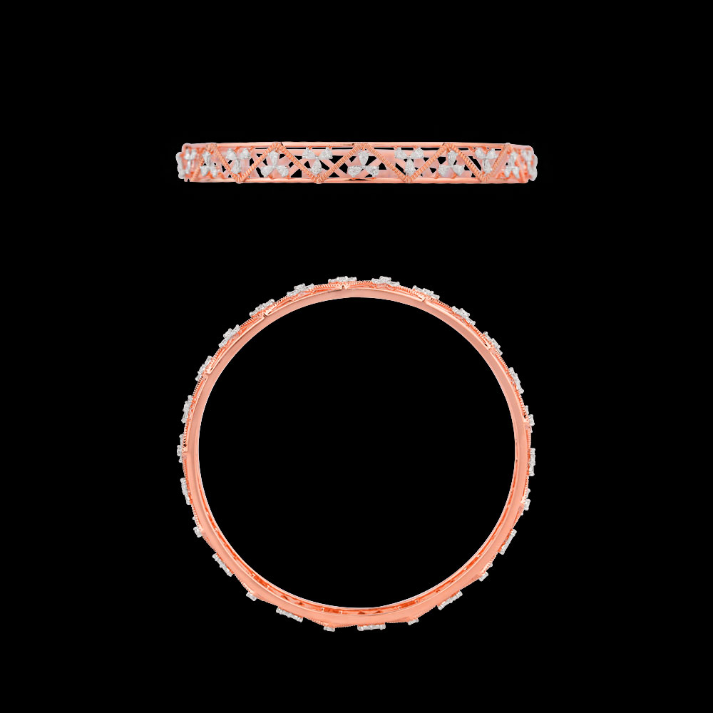 18K Two Tone (Rose Gold + White Gold) DELICATE BANGLES