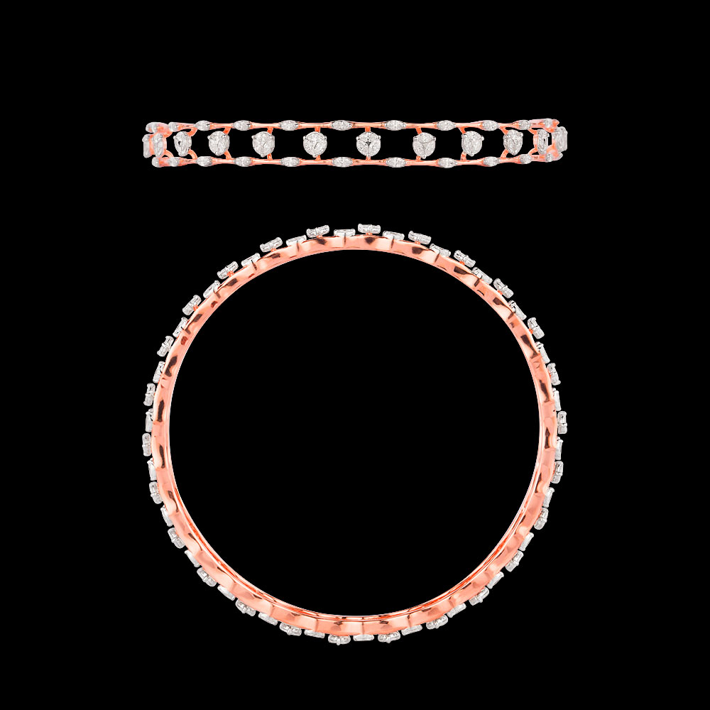 18K Two Tone (Rose Gold + White Gold) DELICATE BANGLES