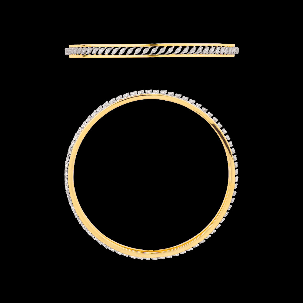 Exclusive Bangles – 18K Two Tone (Rose Gold + Yellow Gold) | Gharenu GH062BNGTBNF-0826 Exclusive Bangles – 18K Two Tone (Rose Gold + Yellow Gold) | Gharenu GH062BNGTBNF-0826