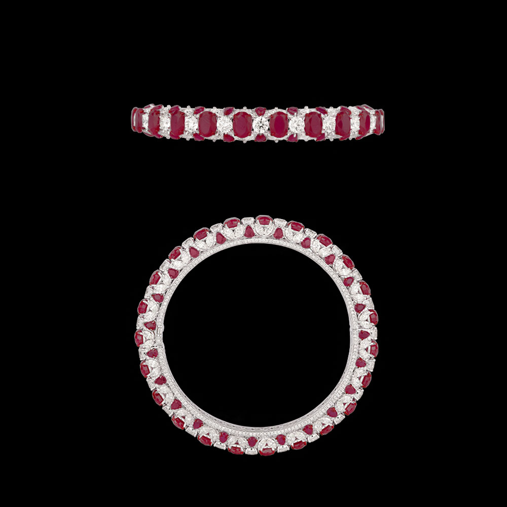 Exclusive Bangles – 18K White Gold | Gharenu GH078BNGSPJBG-0012(R)