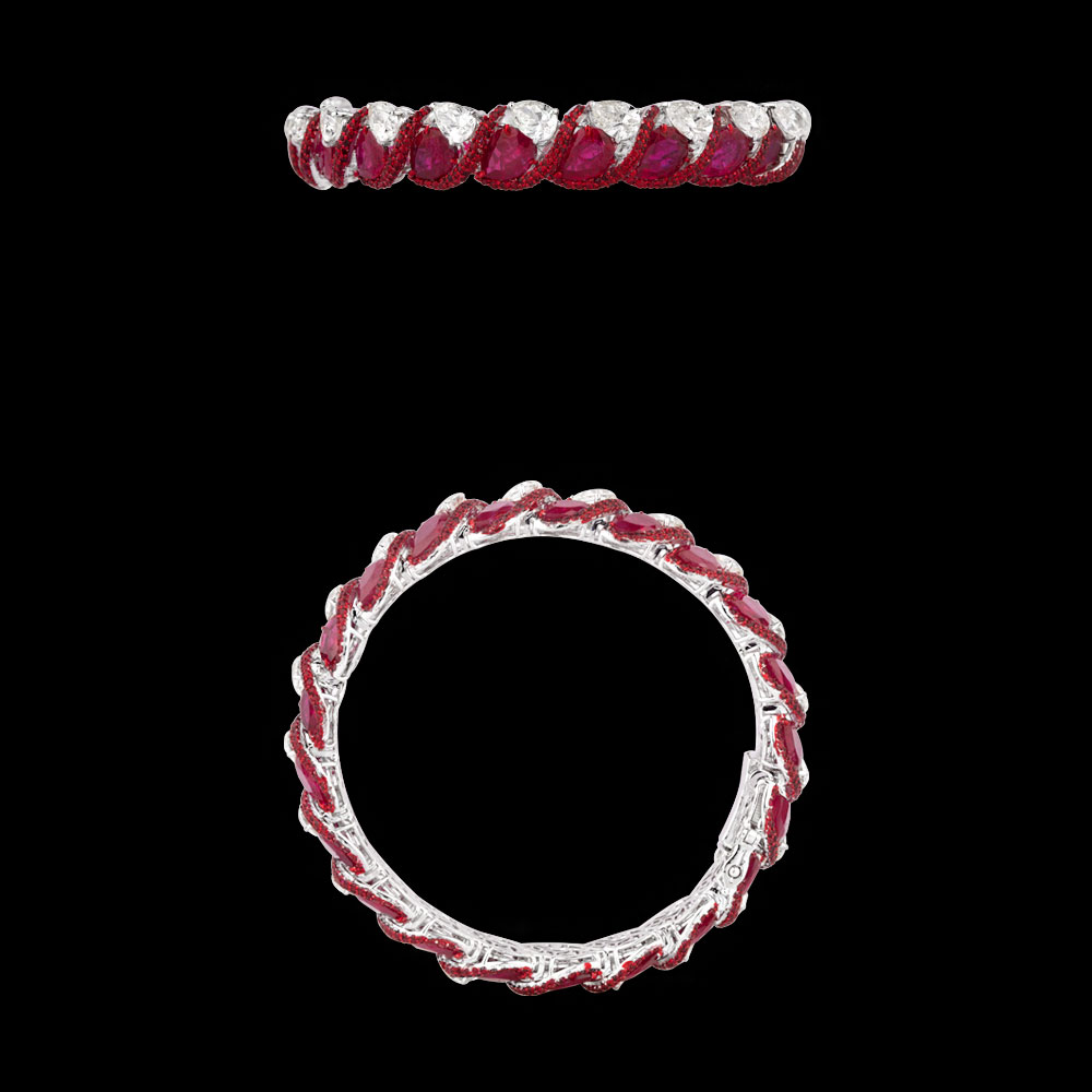 Exclusive Bangles – 14K White Gold | Gharenu GH078BNGSPJBG-0335(R)