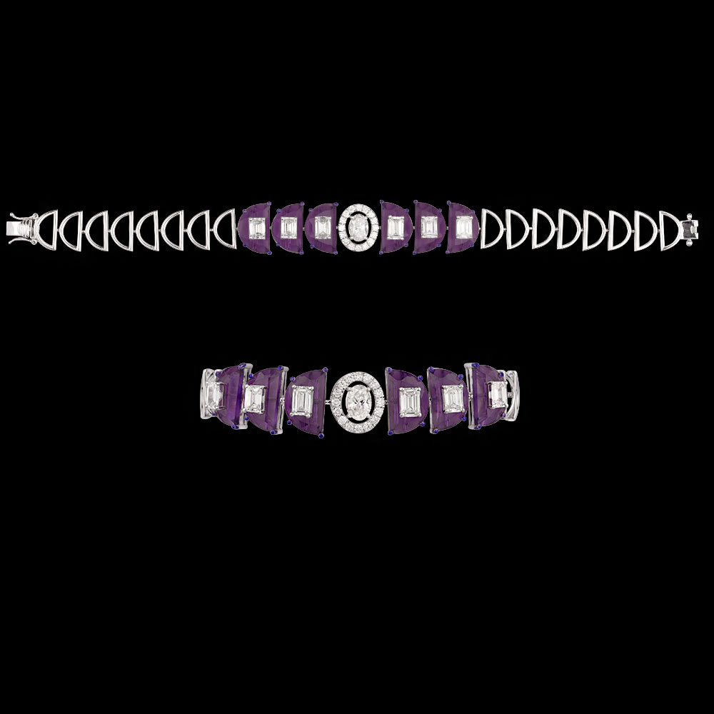 Gemstone Bracelets – 18K White Gold | Gharenu GH004WBRBSP11113(AT)