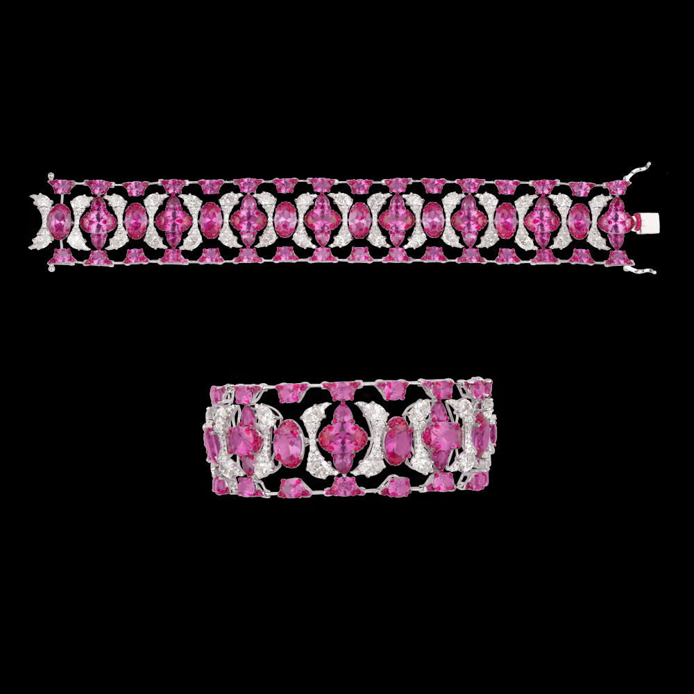 Gemstone Bracelets – 18K White Gold | Gharenu GH078WBRSPJBL-0136(PK)