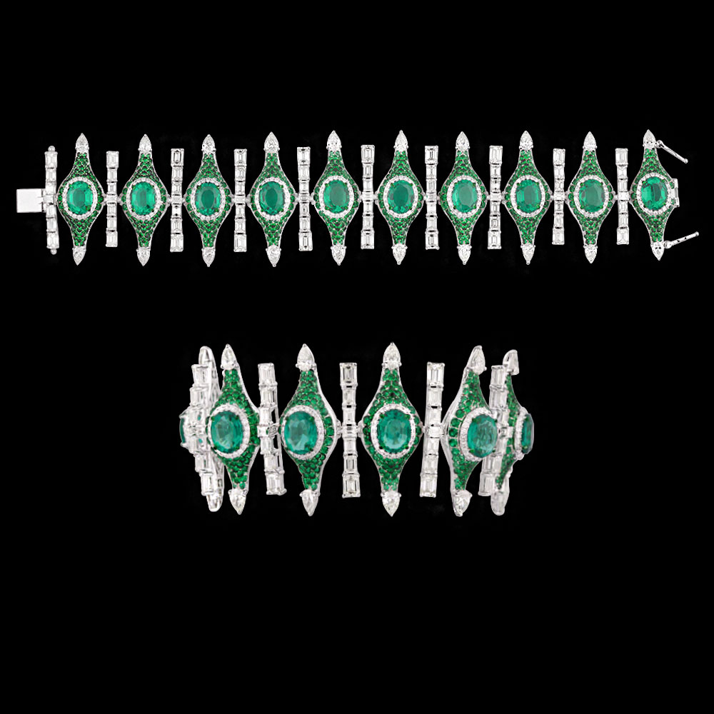 Gemstone Bracelets – 14K White Gold | Gharenu GH078WBRSPJBL-0331(E)