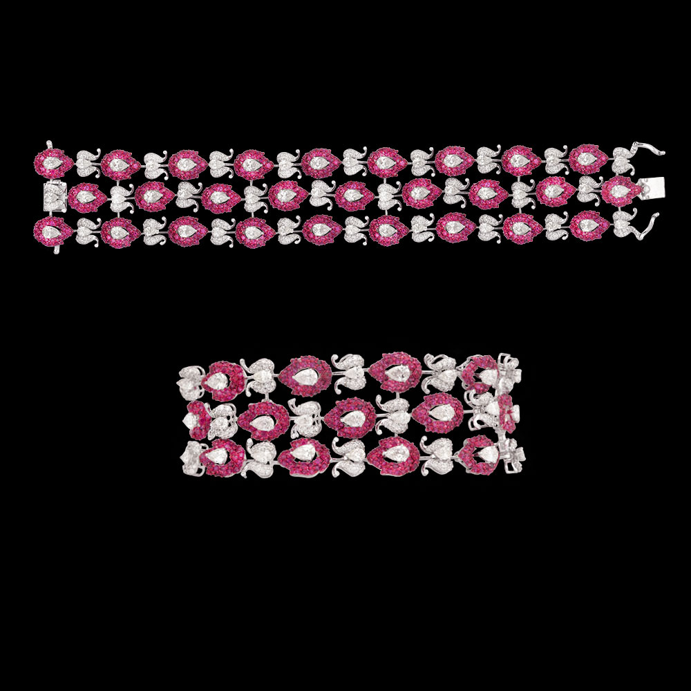 Gemstone Bracelets – 18K White Gold | Gharenu GH078WBRSPJPT-0138(R)