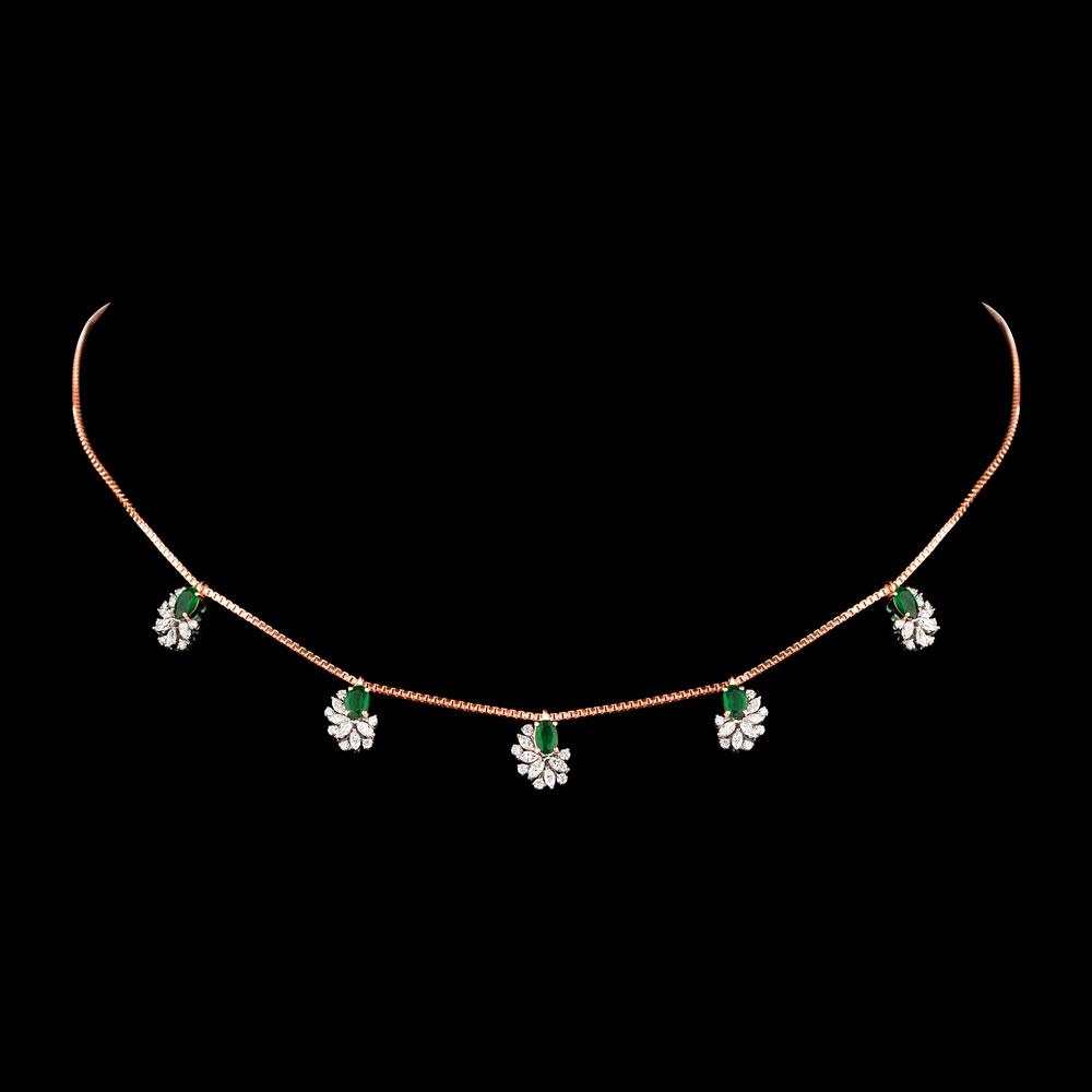 18K Two Tone (Rose Gold + White Gold) GEMSTONE CHAINS