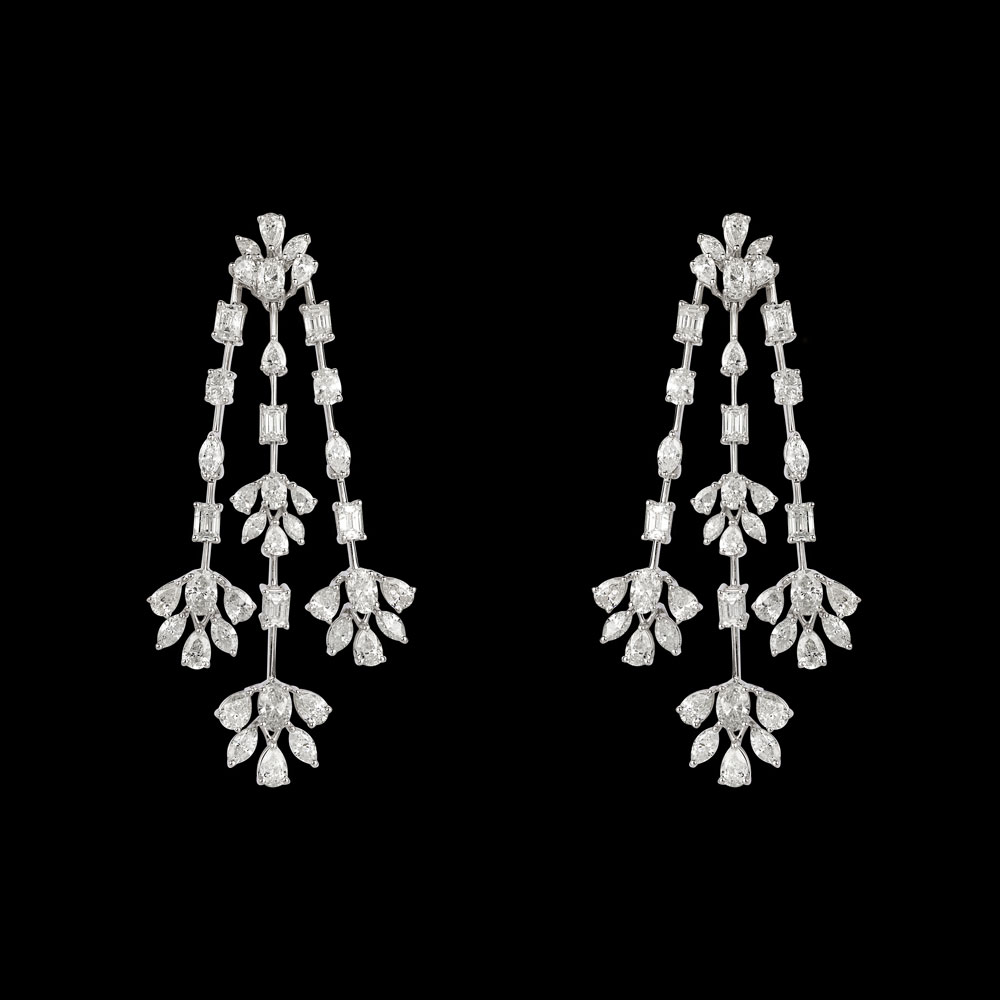 Earrings – 18K White Gold | Gharenu AYV-LLL-04-E-1_BLK