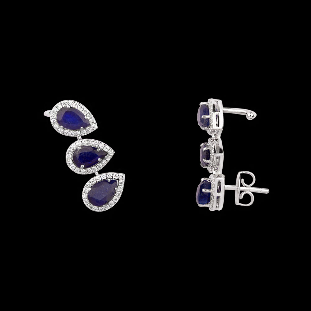 Gemstone Earrings – 14K White Gold | Gharenu GH004ERGBSP3010281(B)