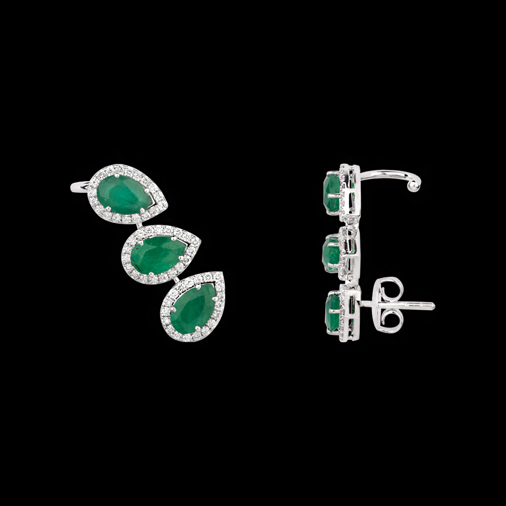Gemstone Earrings – 14K White Gold | Gharenu GH004ERGBSP3010281(E)