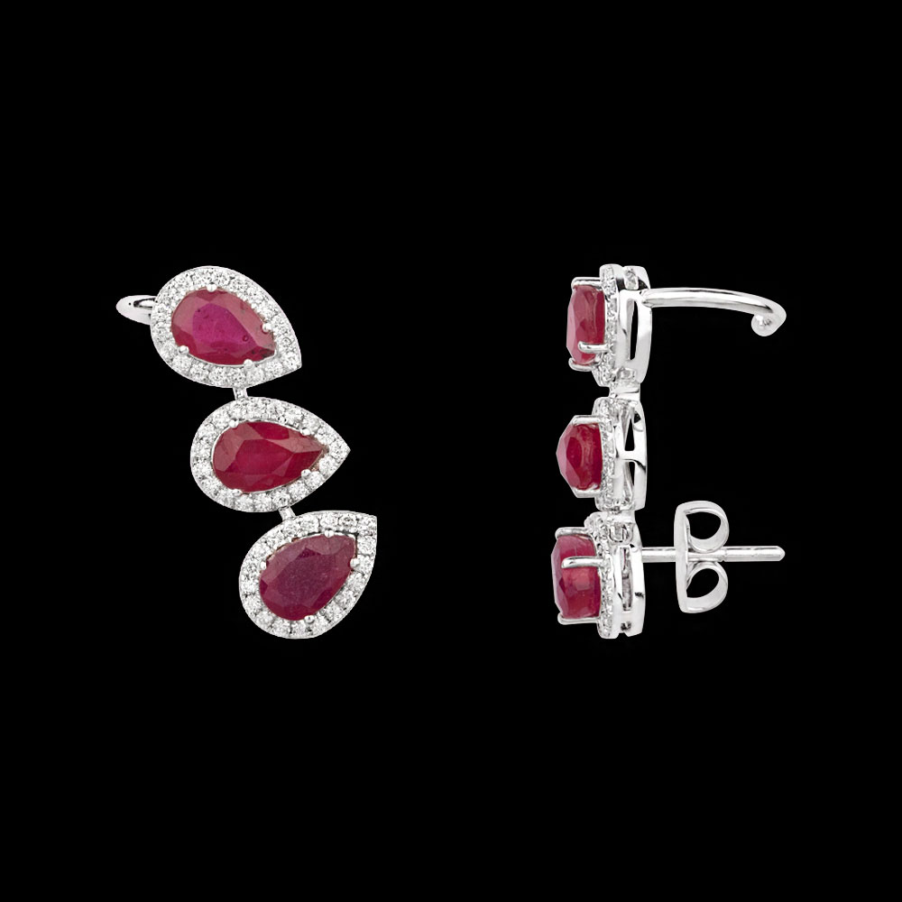 Gemstone Earrings – 14K White Gold | Gharenu GH004ERGBSP3010281(R)