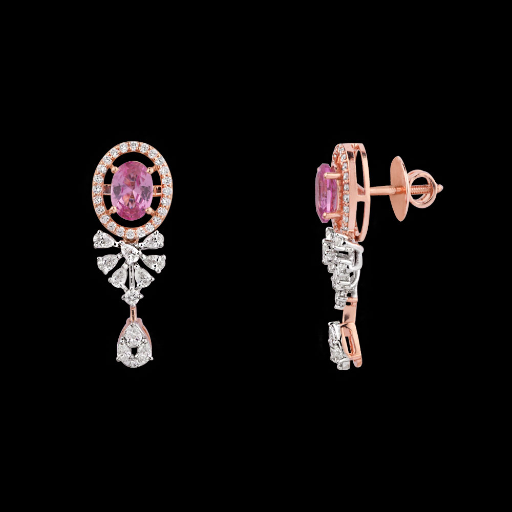 Danglers – 18K Two Tone (Rose Gold + White Gold) | Gharenu GH004ERGBSP3010305(PK)