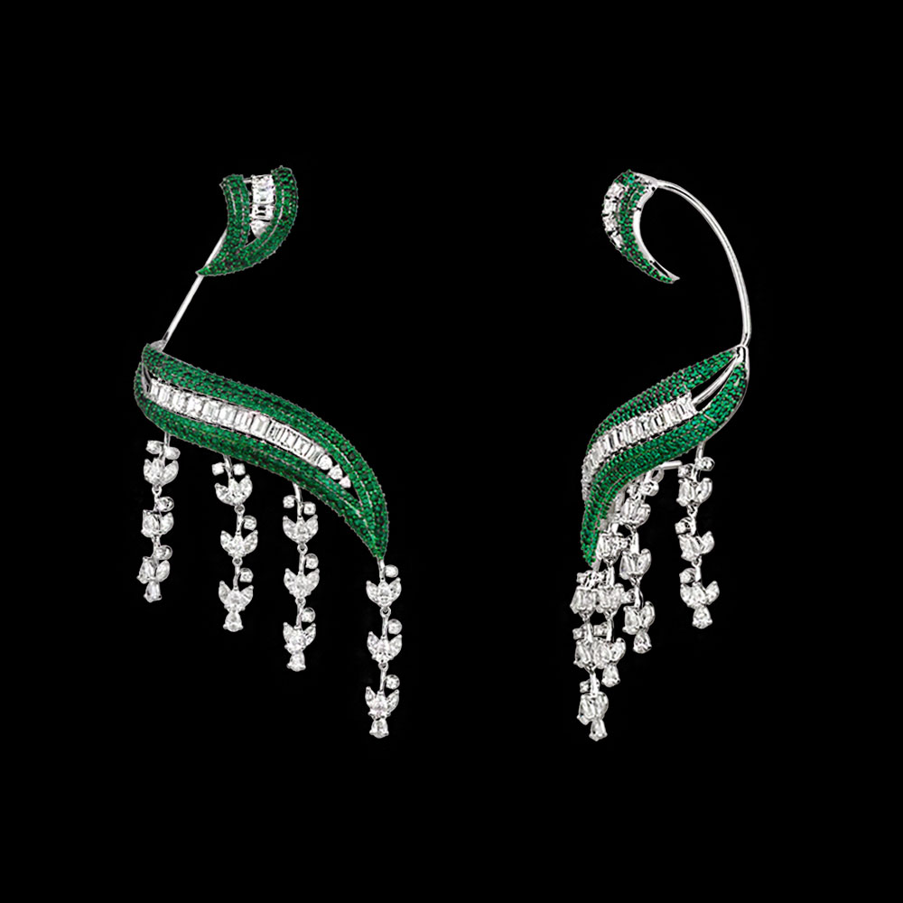 Gemstone Earrings – 14K White Gold | Gharenu GH004ERGNDP301664(E)