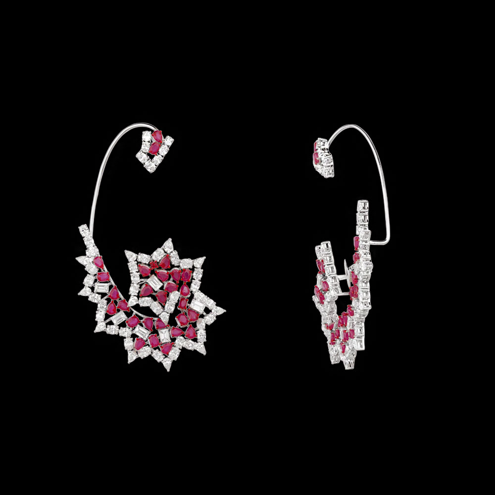 Gemstone Earrings – 14K White Gold | Gharenu GH004ERGNDP301671(R)