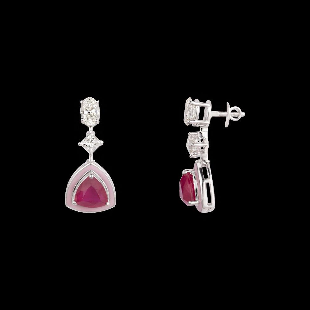 Studs – 14K White Gold | Gharenu GH004ERGNDP301685(R)