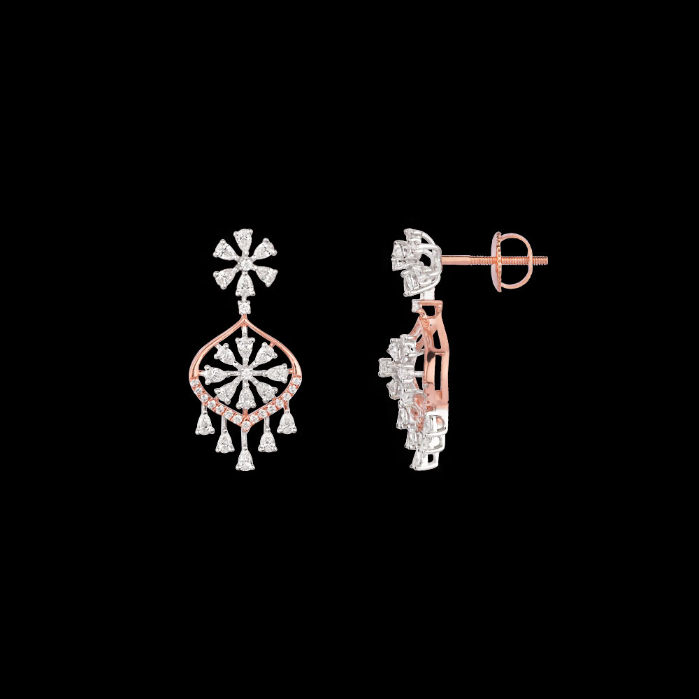 18K Two Tone (Rose Gold + White Gold) DANGLERS