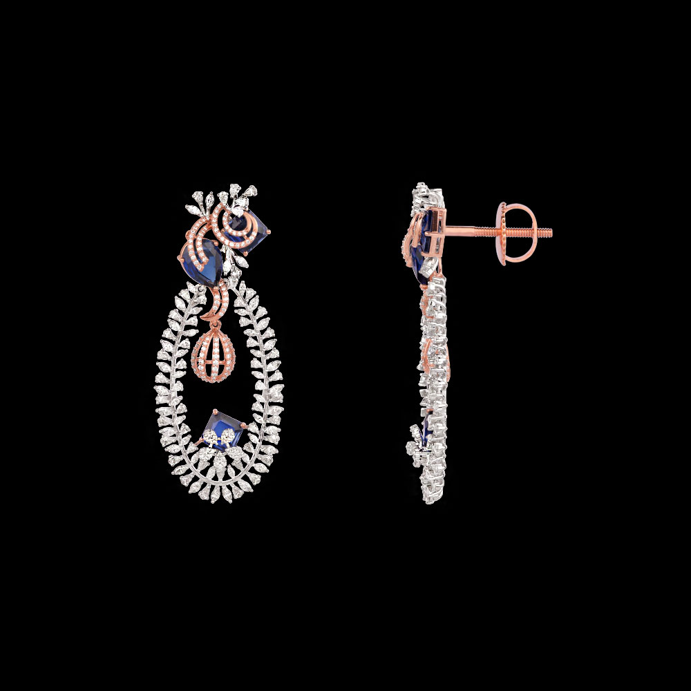 18K Two Tone (Rose Gold + White Gold) DANGLERS