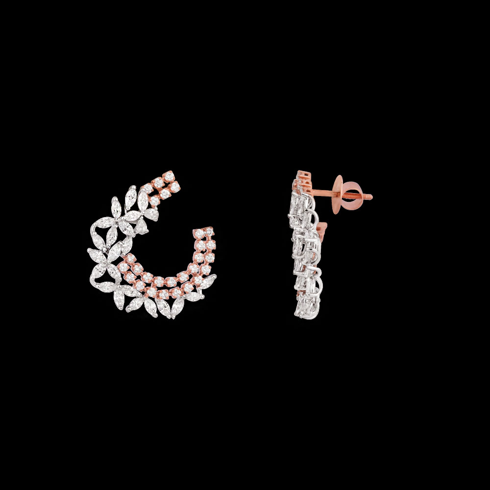 18K Two Tone (Rose Gold + White Gold) EXCLUSIVE EARRINGS