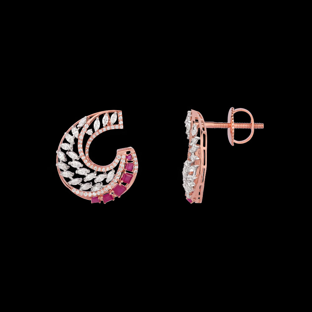 18K Two Tone (Rose Gold + White Gold) EXCLUSIVE EARRINGS