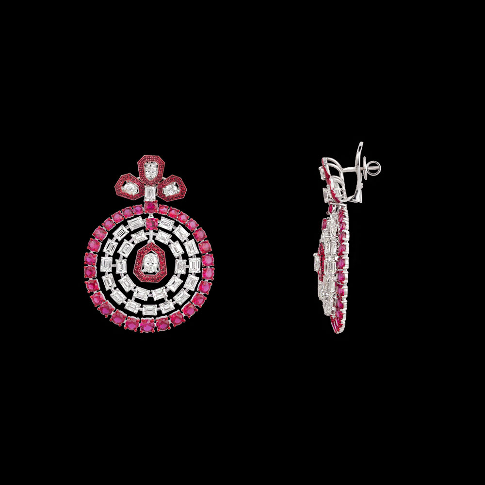 Gemstone Earrings – 18K White Gold | Gharenu GH062NETNE-0624(R)