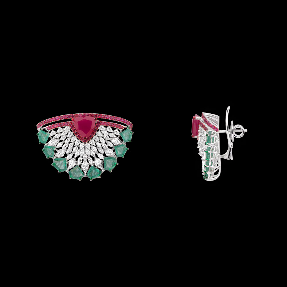 Studs – 14K White Gold | Gharenu GH062NETNE-0793A(R-E)