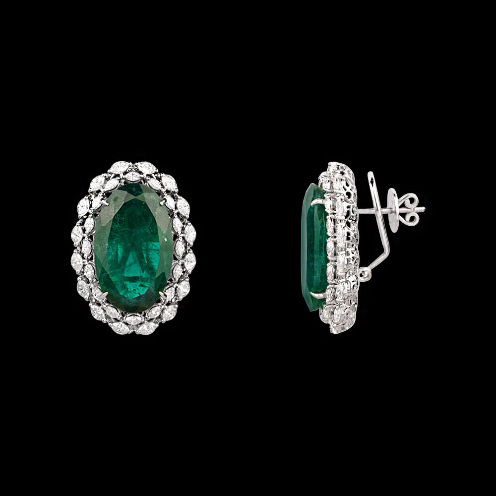 Gemstone Earrings – 18K White Gold | Gharenu GH063NEER0152(E)