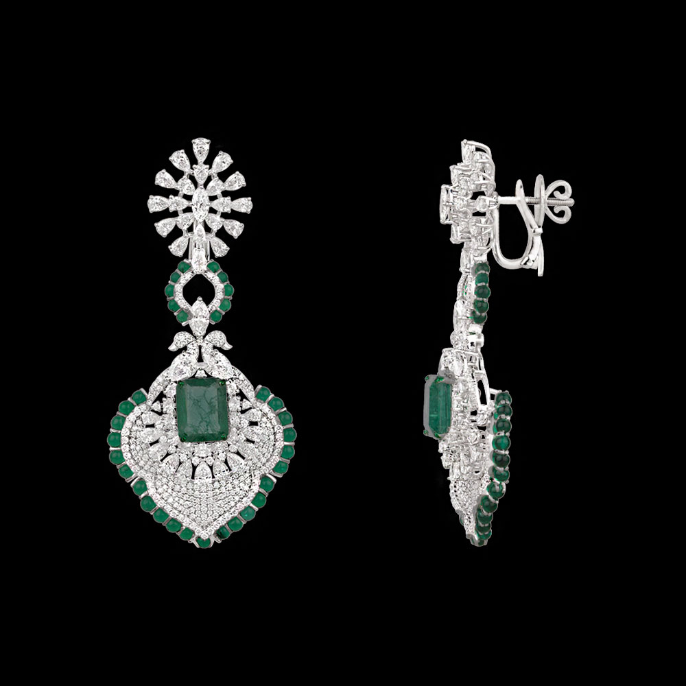 Danglers – 14K White Gold | Gharenu GH073NEVCADDD-34E(E)