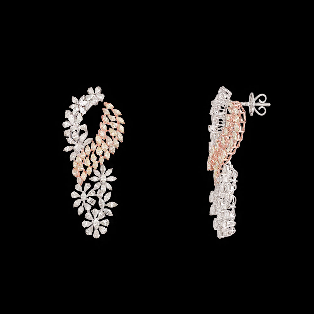 Danglers – 9K Two Tone (Rose Gold + White Gold) | Gharenu GH073NEVCADDG-05E