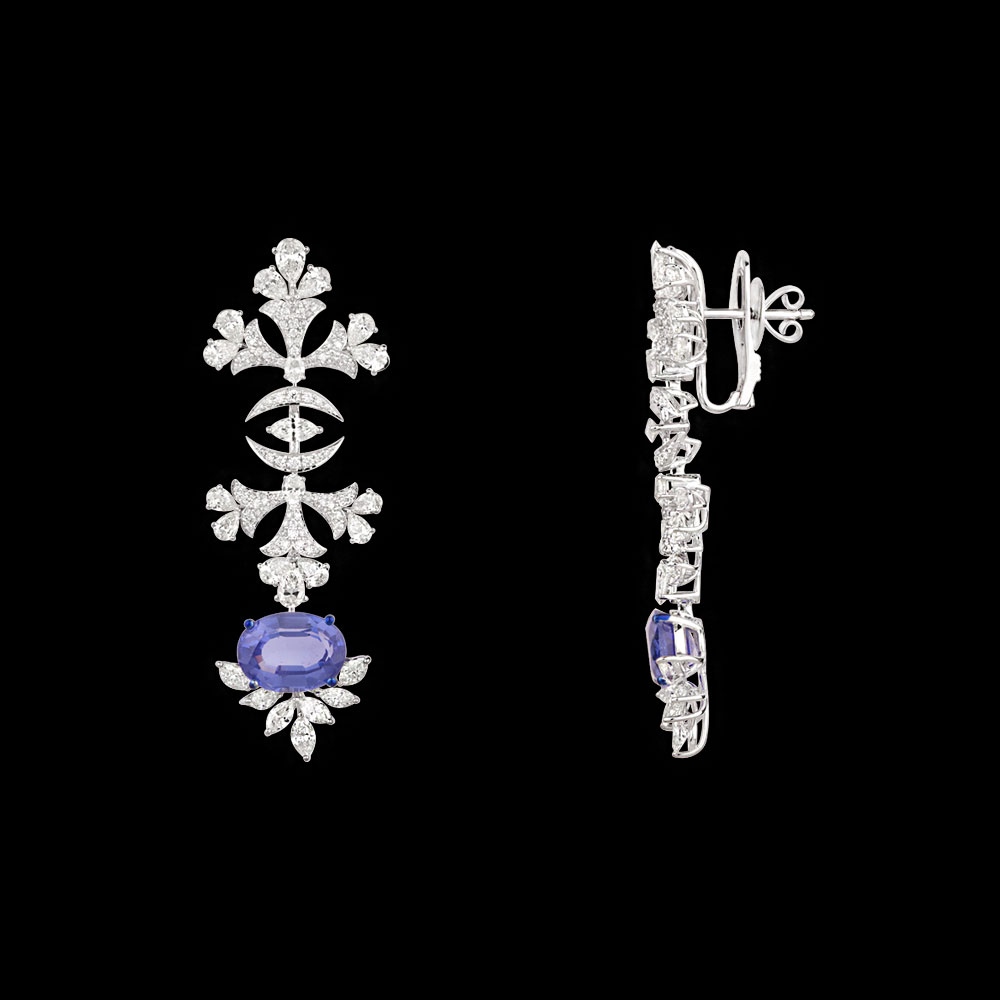 Danglers – 14K White Gold | Gharenu GH073NEVCADDI-12E(B)