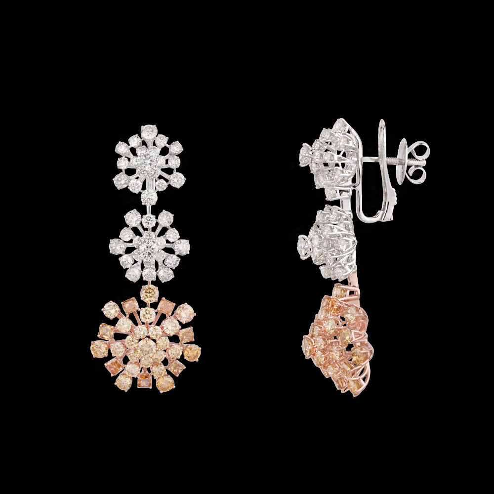 Exclusive Earrings – 14K Two Tone (Rose Gold + White Gold) | Gharenu GH073NEVCADDI-20E Exclusive Earrings – 14K Two Tone (Rose Gold + White Gold) | Gharenu GH073NEVCADDI-20E