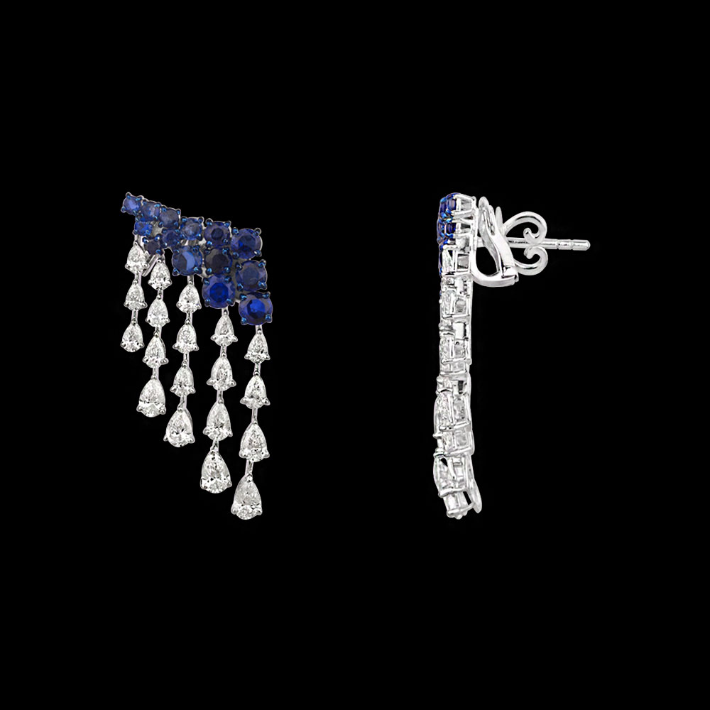 Gemstone Earrings – 14K White Gold | Gharenu GH078ERGSPJER-0125(B)