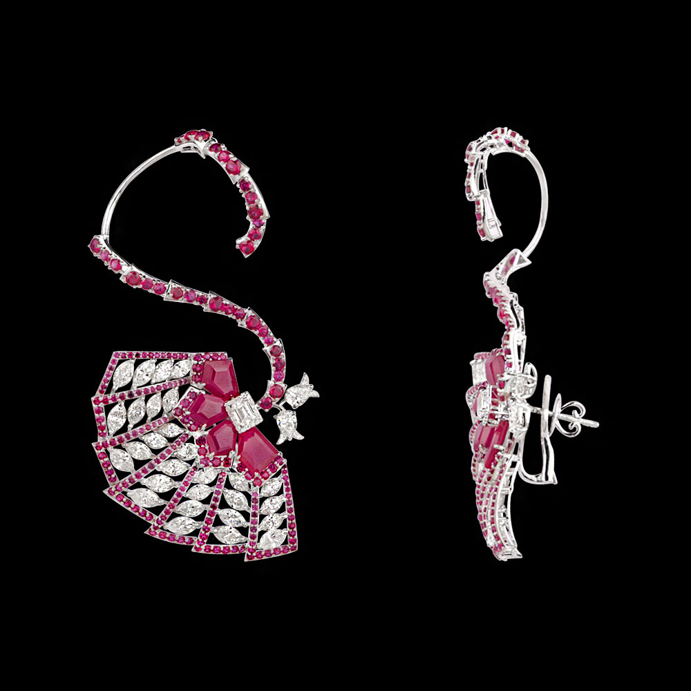 Gemstone Earrings – 18K White Gold | Gharenu GH078ERGSPJER-0154(R)