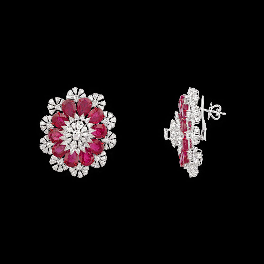 Studs – 14K White Gold | Gharenu GH078ERGSPJER-0302(R)