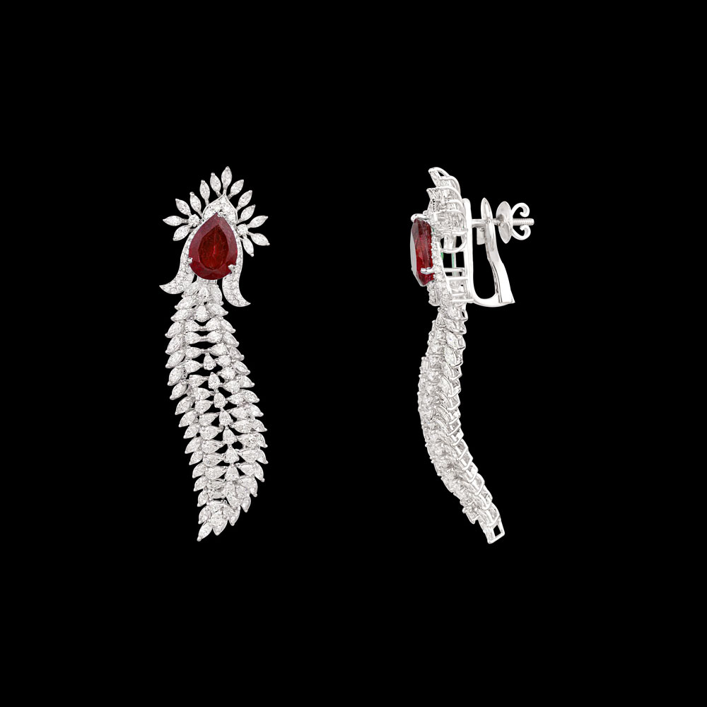 Gemstone Earrings – 18K White Gold | Gharenu GH078NESPJER-0008(R)