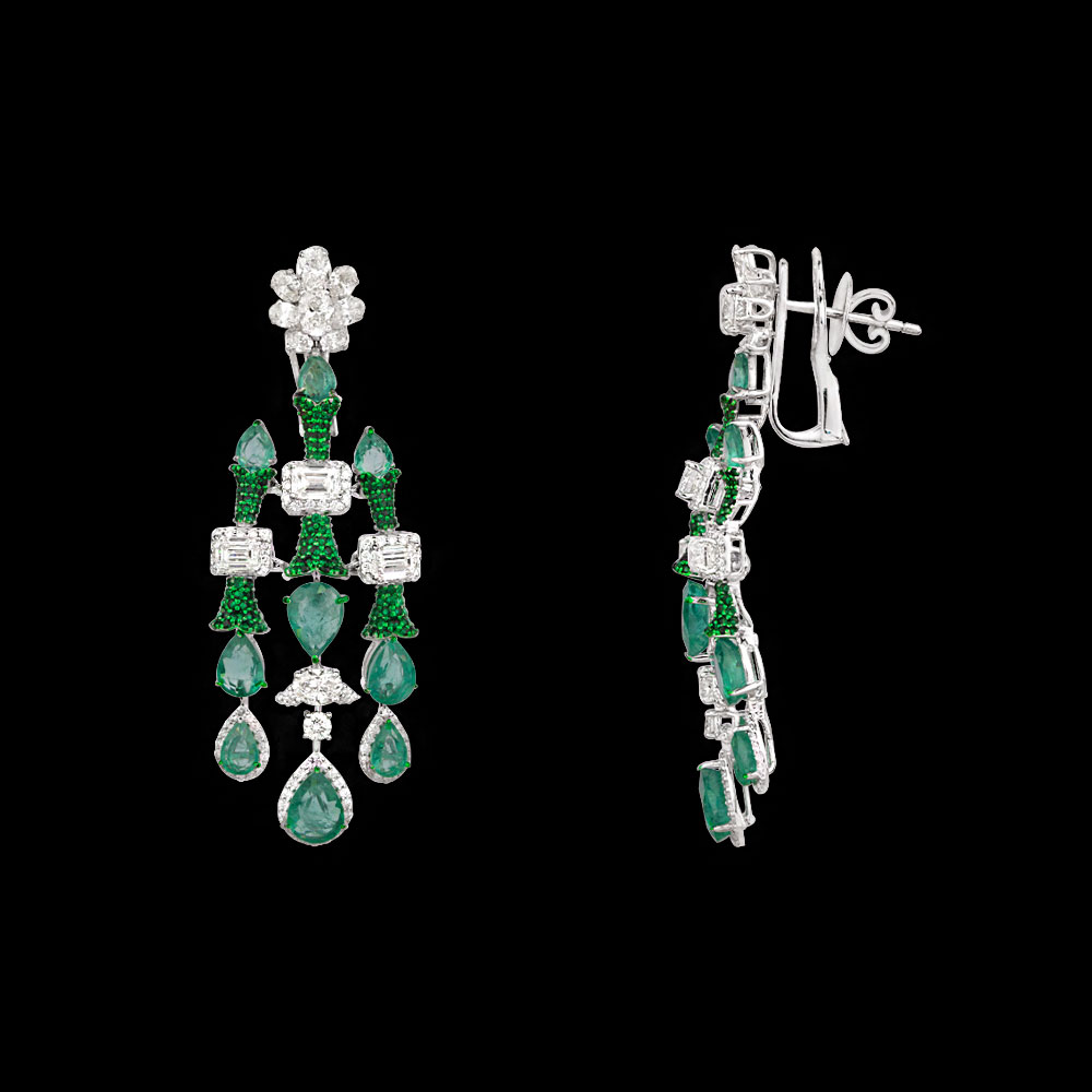 Gemstone Earrings – 18K White Gold | Gharenu GH078NESPJER-0087(E)
