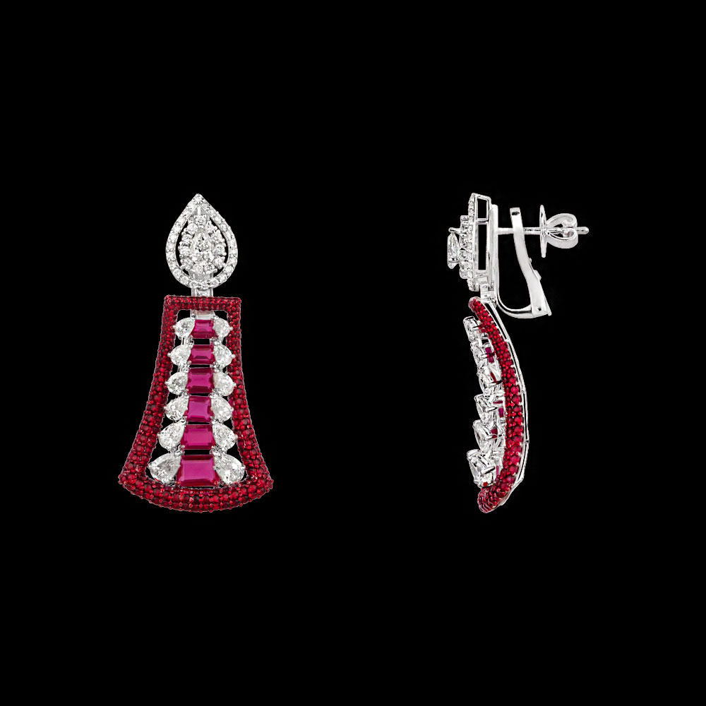 Gemstone Earrings – 18K White Gold | Gharenu GH078NESPJER-0088(R)