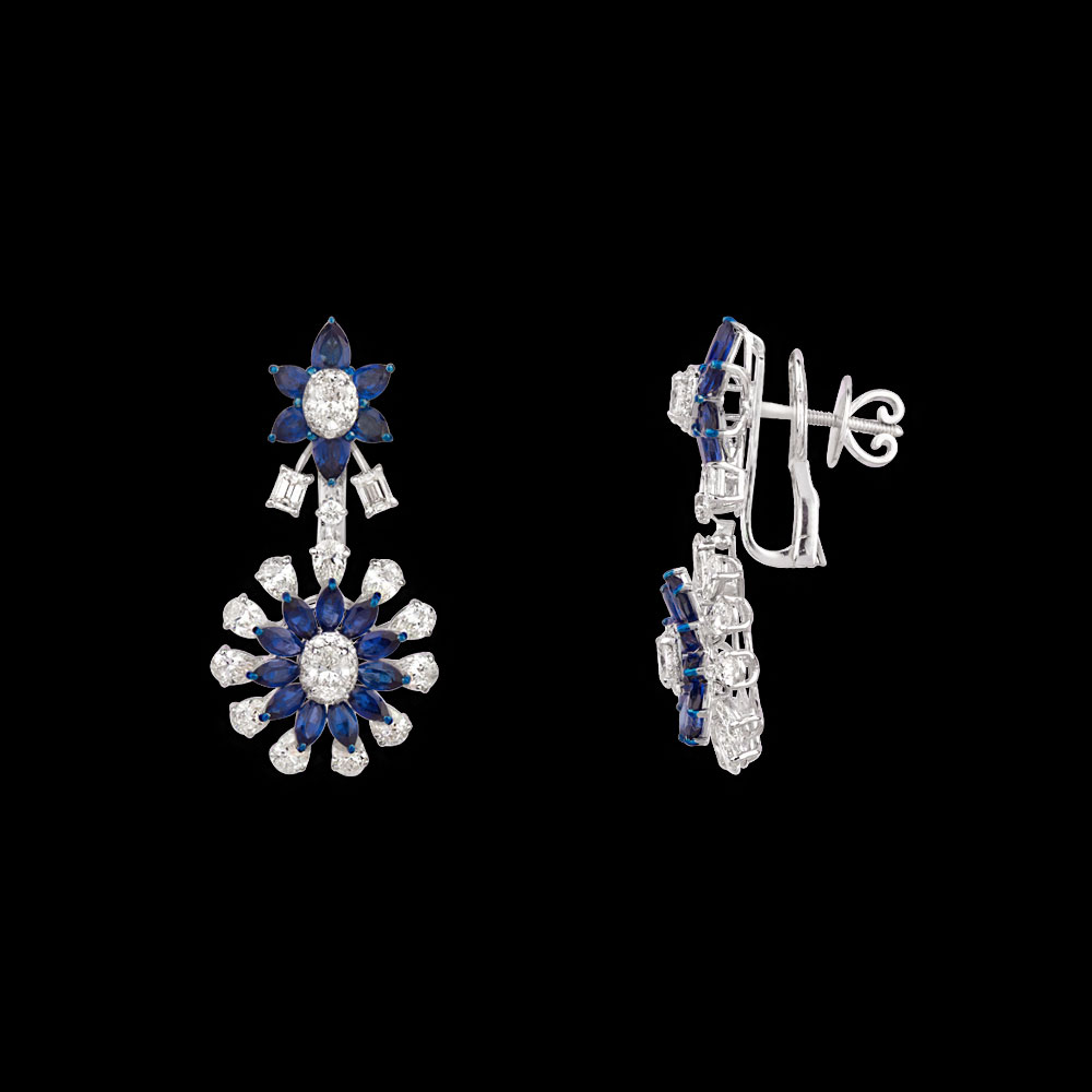 Gemstone Earrings – 18K White Gold | Gharenu GH078NESPJER-0091(B)