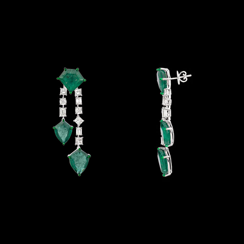 Gemstone Earrings – 18K White Gold | Gharenu GH078NESPJER-0098(E)