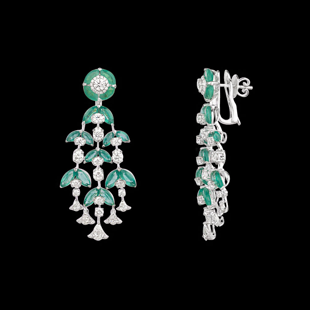 Gemstone Earrings – 18K White Gold | Gharenu GH078NESPJER-0103(E)