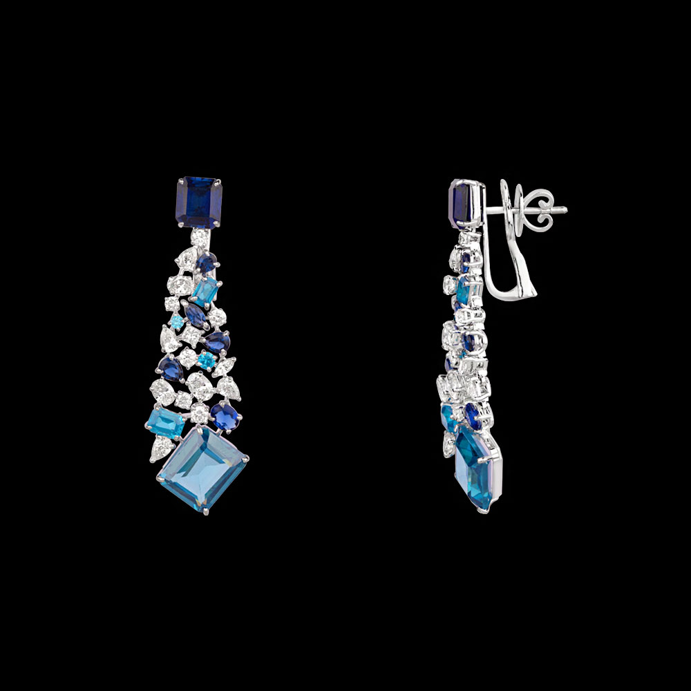 Gemstone Earrings – 18K White Gold | Gharenu GH078NESPJER-0108(B)