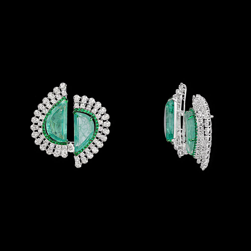 Gemstone Earrings – 18K White Gold | Gharenu GH078NESPJER-0113(E)