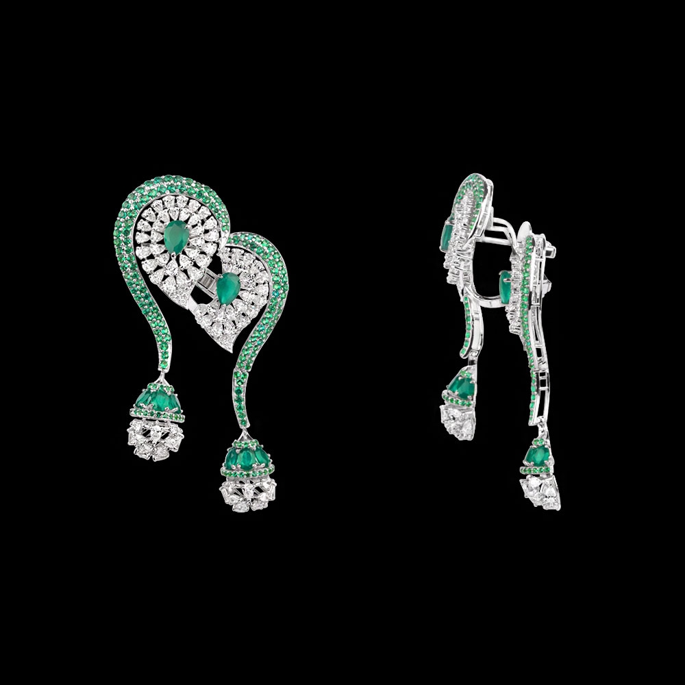 Gemstone Earrings – 18K White Gold | Gharenu GH078NESPJER-0151(E)