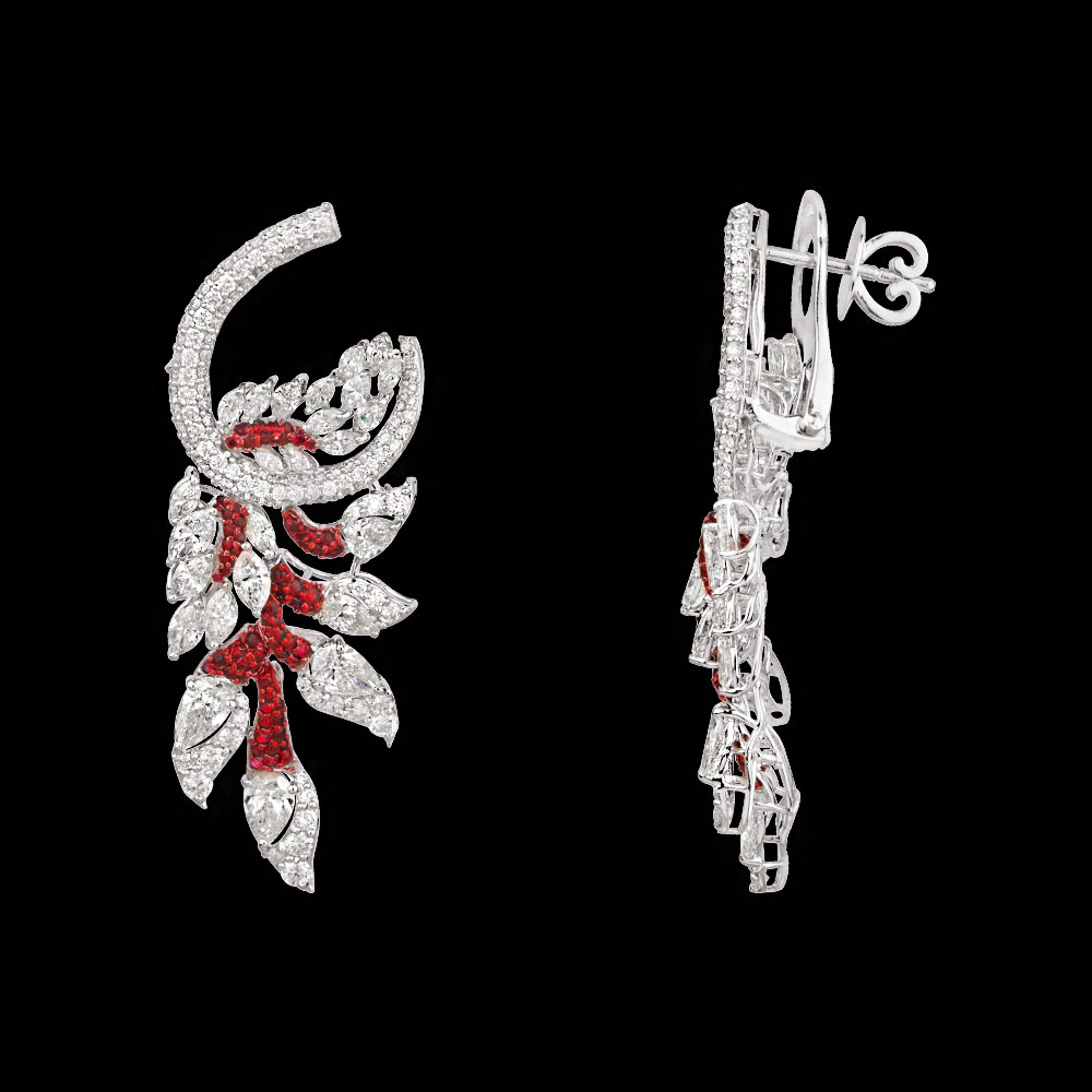Gemstone Earrings – 14K White Gold | Gharenu GH078NESPJER-0166(R)