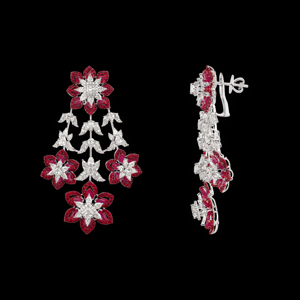 Gemstone Earrings – 18K White Gold | Gharenu GH078NESPJER-0167(R)