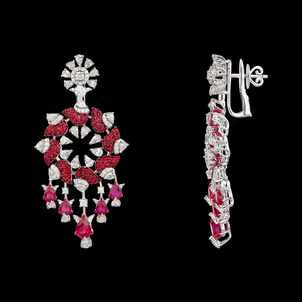 Gemstone Earrings – 18K White Gold | Gharenu GH078NESPJER-0174(R)