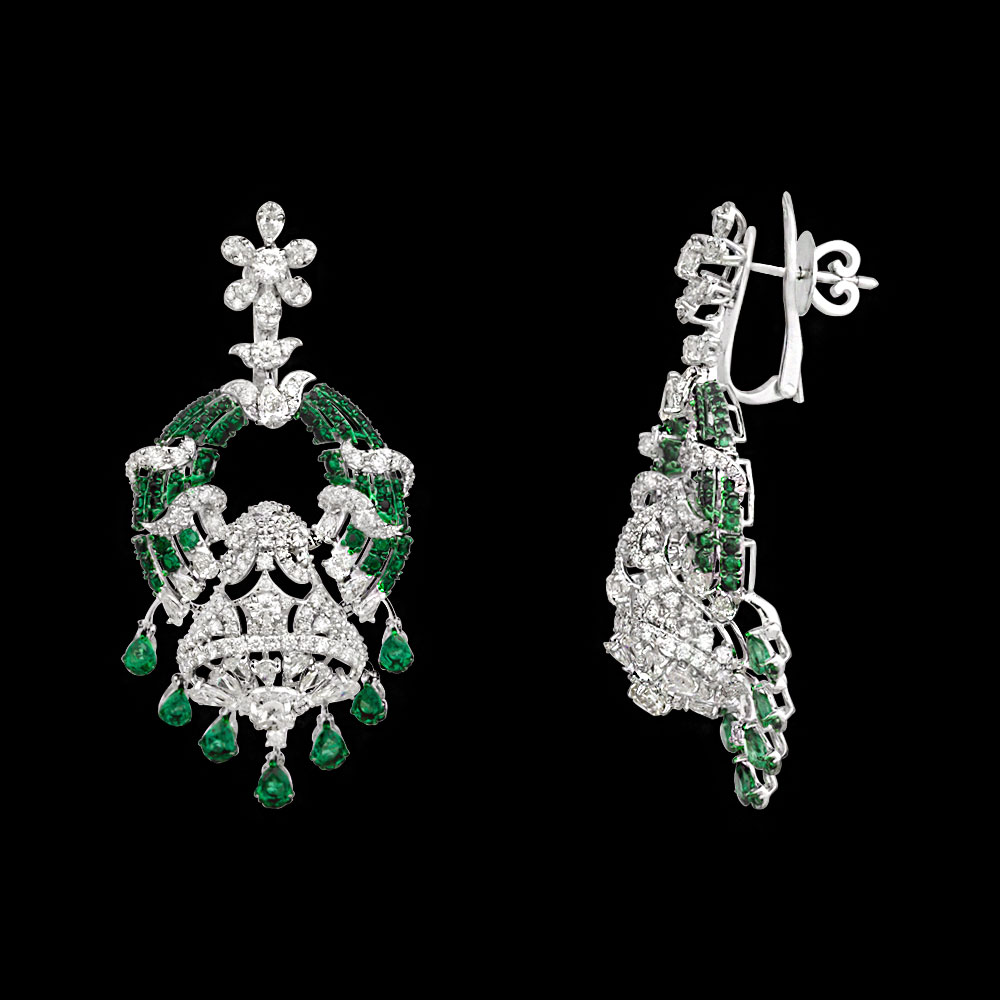 Gemstone Earrings – 14K White Gold | Gharenu GH078NESPJER-0182(E)